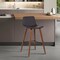 Armen Living Maddie Contemporary 26" Barstool in Walnut Wood Finish and Brown Faux Leather LCMDBAWABR26 - alternate 6